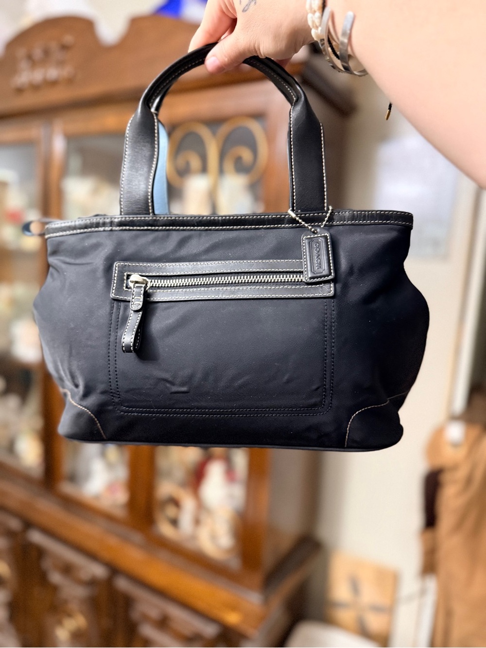 Coach vtg Hamptons Nylon Carryall / Satchel